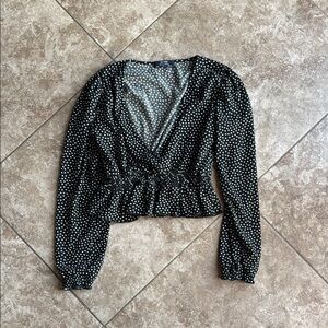 Bershka - Black Polka Dot Women's Top